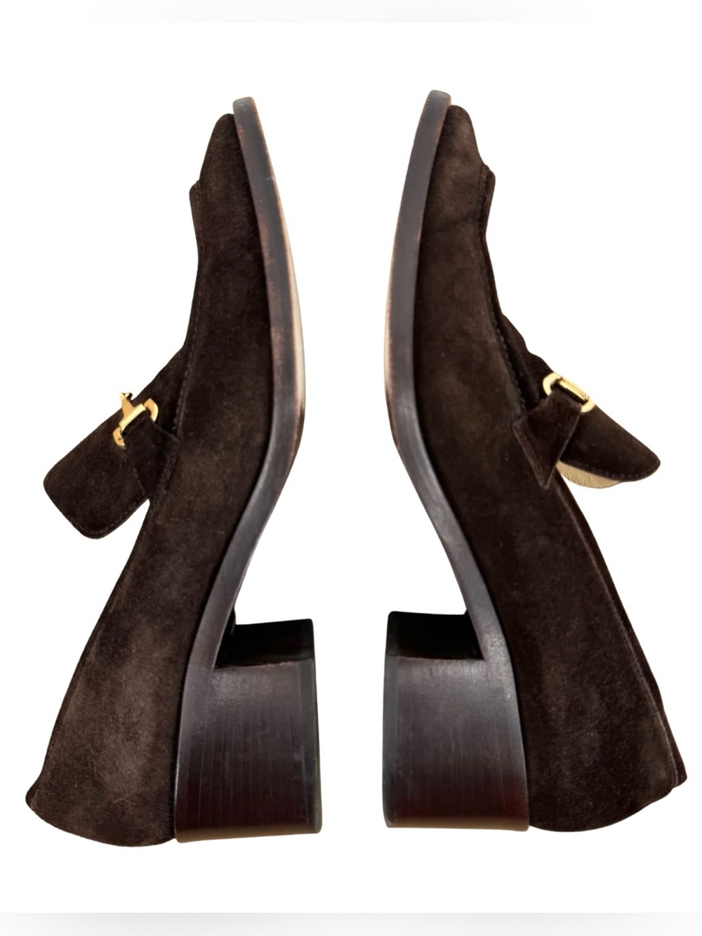 Gucci Horse-Bit Chocolate Brown Suede Heeled Loafer 40 C Tom Ford Y2K 90s Luxury - Picture 7 of 14